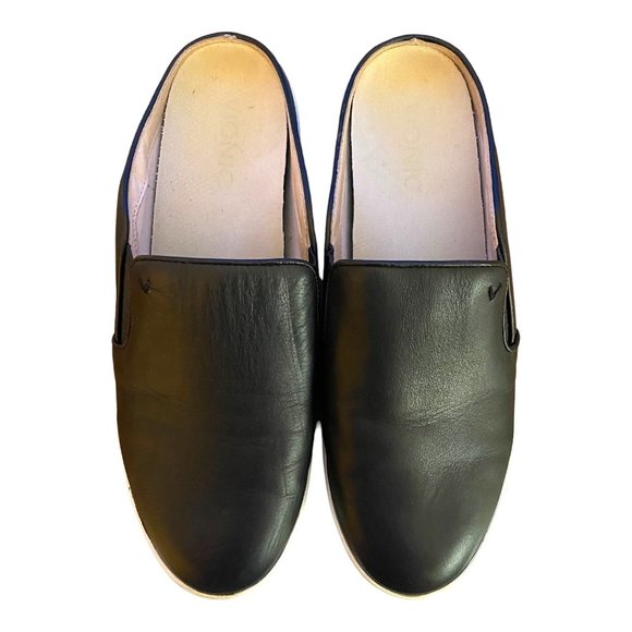 Vionic Splendid Dakota Women US 8.5 Black Leather Slip on Mule Stability Support - Picture 2 of 13